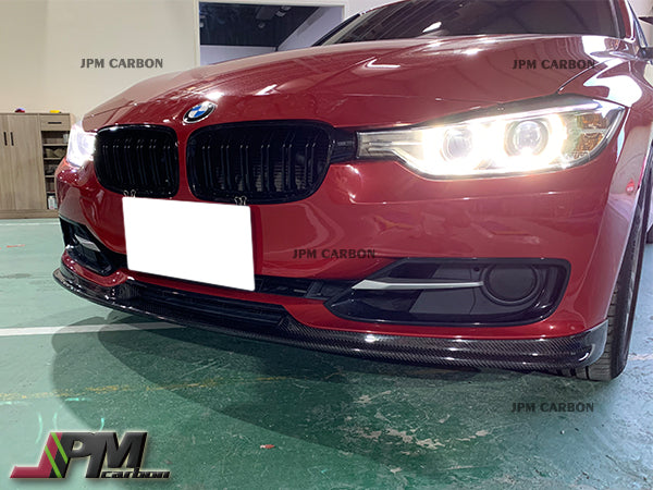 HM Style Carbon Fiber Front Bumper Add-on Lip Fits For 2012-2014 BMW F30 with Standard Package Only