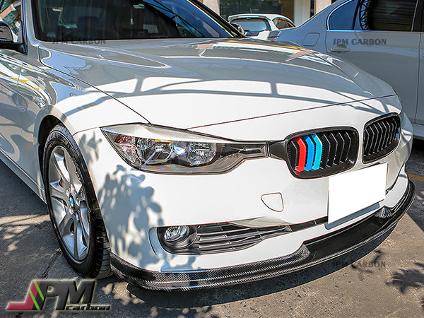 HM Style Carbon Fiber Front Bumper Add-on Lip Fits For 2012-2014 BMW F30 with Standard Package Only