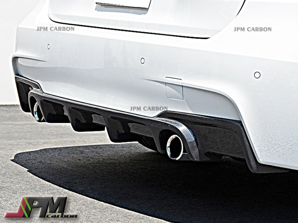 AK Style Carbon Fiber Rear Diffuser (For Dual Exhaust Tips) Fits For 2012-2018 BMW F30 M-Sport Only