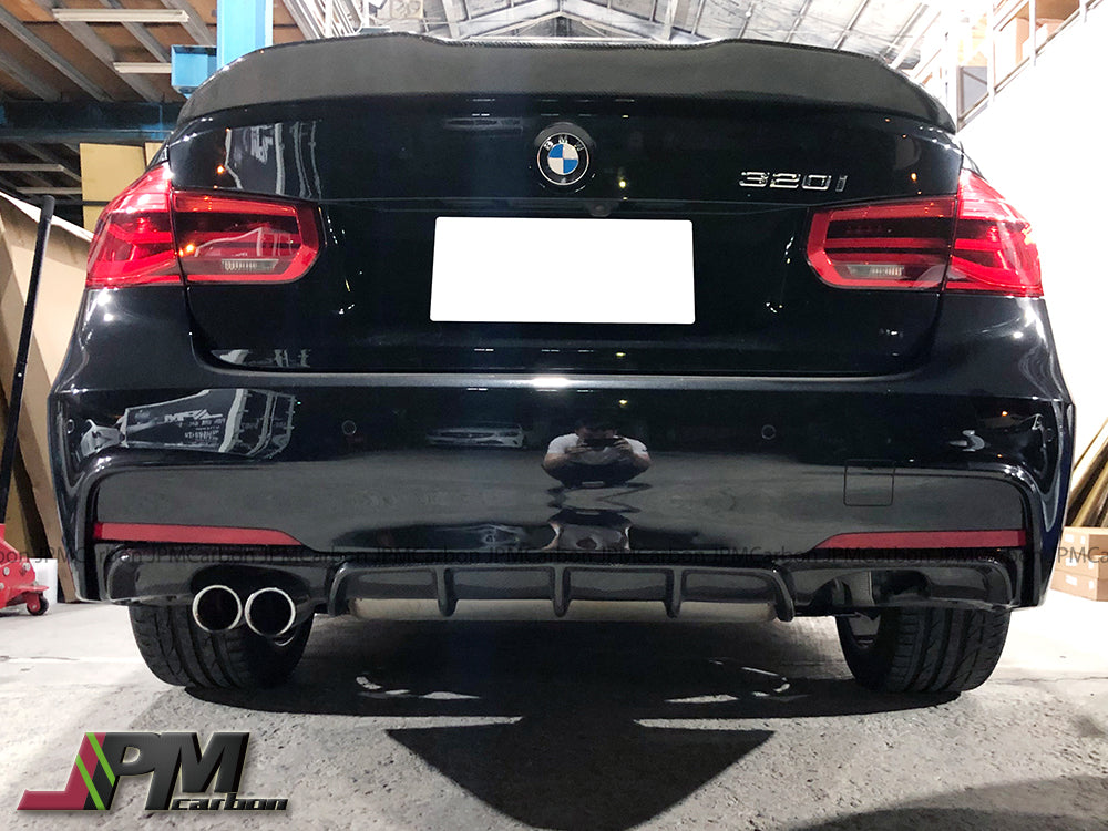 Performance Style Carbon Fiber Rear Diffuser (For Quad Exhaust Tips) Fits For 2012-2018 BMW F30 M-Sport Only