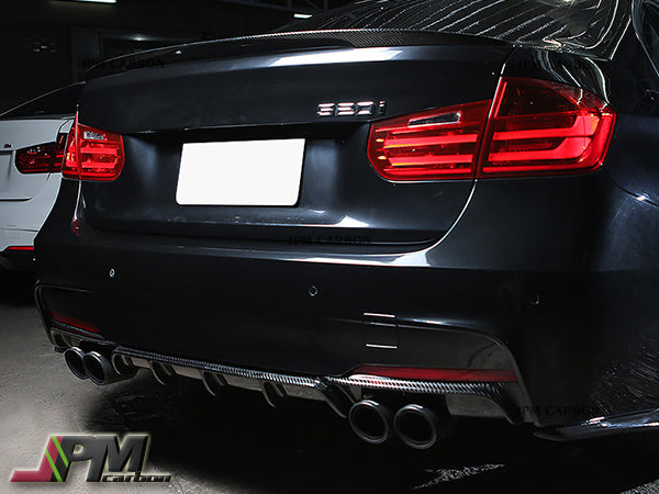 Performance Style Carbon Fiber Rear Diffuser (For Quad Exhaust Tips) Fits For 2012-2018 BMW F30 M-Sport Only