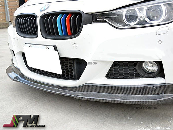 DP3 Style Carbon Fiber Front Bumper Add-on Lip Fits For 2012-2018 BMW F30 F31 with M-Sport Package Only