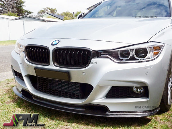 VR Style Carbon Fiber Front Bumper Add-on Lip Fits For 2012-2018 BMW F30 F31 with M-Sport Package Only