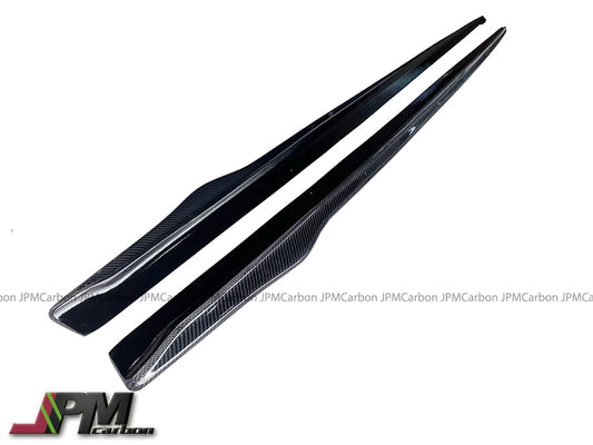 V Style Carbon Fiber Side Skirt Add-on Lips Fits For 2012-2018 BMW F30 F31 with M-Sport Package Only