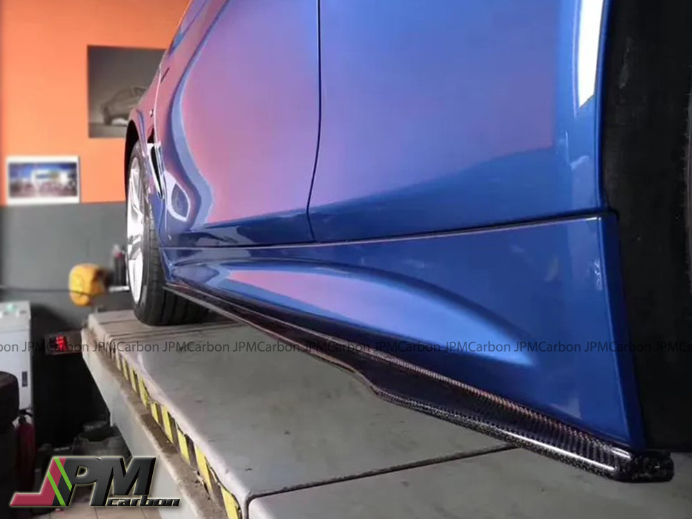 V Style Carbon Fiber Side Skirt Add-on Lips Fits For 2012-2018 BMW F30 F31 with M-Sport Package Only