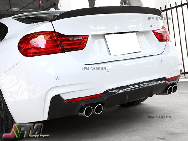 3D Style Carbon Fiber Rear Diffuser (For Quad Exhaust Tips) Fits For 2014-2020 BMW F32 M-Sport Only