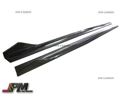E Style Carbon Fiber Side Skirt Add-on Lips Fits For 2014-2020 BMW F32 F33 F36 with M-Sport Package Only