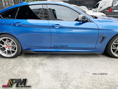 E Style Carbon Fiber Side Skirt Add-on Lips Fits For 2014-2020 BMW F32 F33 F36 with M-Sport Package Only