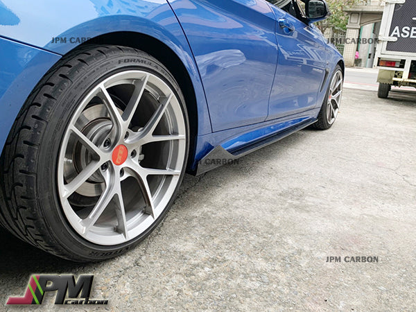 E Style Carbon Fiber Side Skirt Add-on Lips Fits For 2014-2020 BMW F32 F33 F36 with M-Sport Package Only