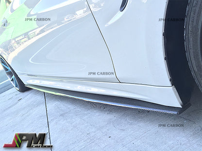 M4 Style Carbon Fiber Side Skirt Add-on Lips Fits For 2014-2020 BMW F32 F33 F36 with M-Sport Package Only