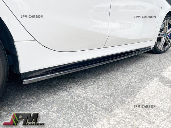 MX Style Carbon Fiber Side Skirt Add-on Lips Fits For 2020-2023 BMW F40 M-Sport Only