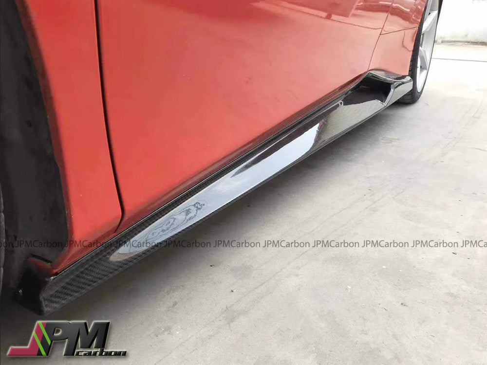 NV Style Dry Carbon Fiber Side Skirt Add-on Lips Fits For 2015-2019 Ferrari 488 GTB / Spider