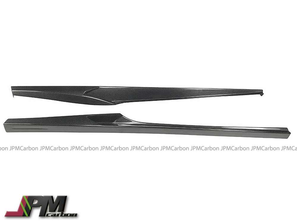 NV Style Dry Carbon Fiber Side Skirt Add-on Lips Fits For 2015-2019 Ferrari 488 GTB / Spider
