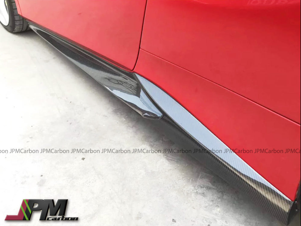 NV Style Dry Carbon Fiber Side Skirt Add-on Lips Fits For 2015-2019 Ferrari 488 GTB / Spider