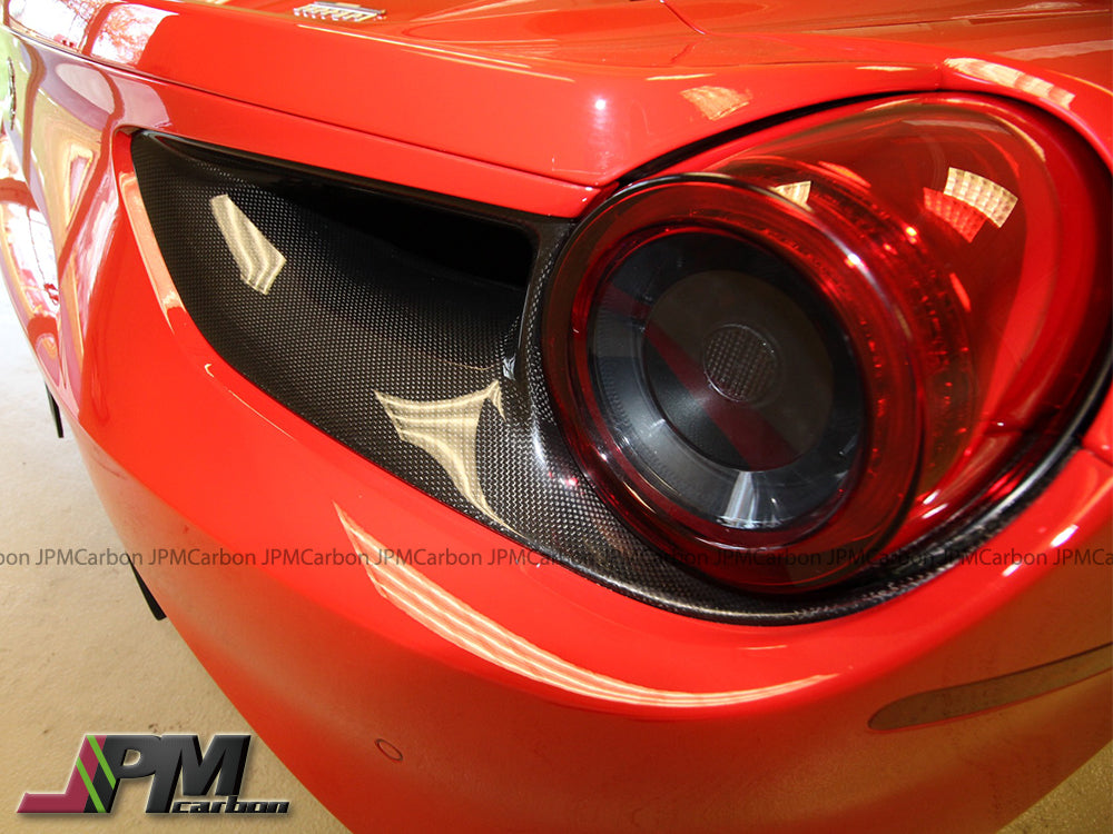 NV Style Dry Carbon Fiber Rear Tail Light Covers Fits For 2015-2019 Ferrari 488 GTB / Spider