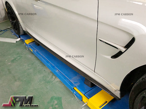 [JPMCarbon] 3D Style Carbon Fiber Front Lip + Side Skirt Add-on Lips for BMW F80 M3 Only