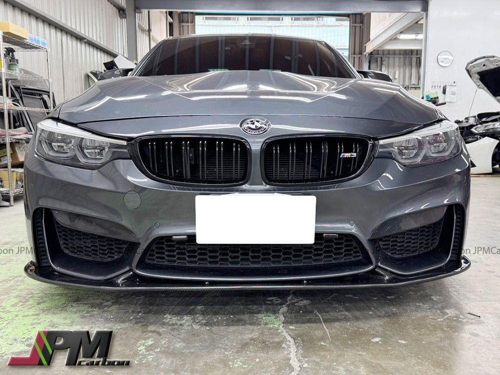 3D Style Carbon Fiber Front Bumper Add-on Lip Fits For 2015-2020 BMW F80 M3 / F82 M4 Only