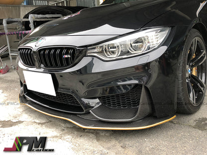 PSM Style Carbon Fiber Front Bumper Add-on Lip Fits For 2015-2020 BMW F80 M3 / F82 M4 Only