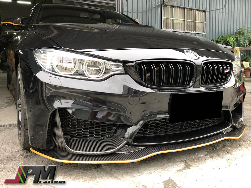 PSM Style Carbon Fiber Front Bumper Add-on Lip Fits For 2015-2020 BMW F80 M3 / F82 M4 Only