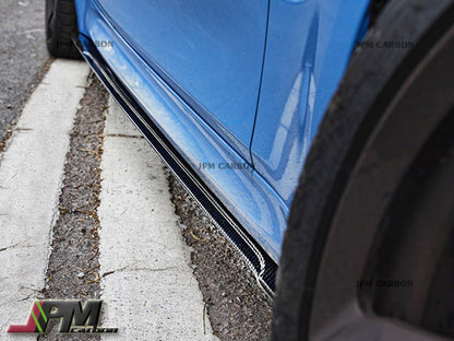 E Style Carbon Fiber Side Skirt Add-on Lips Fits For 2015-2020 BMW F82 M4 Only