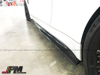 PSM Style Carbon Fiber Side Skirt Add-on Lips Fits For 2015-2020 BMW F82 M4 Only