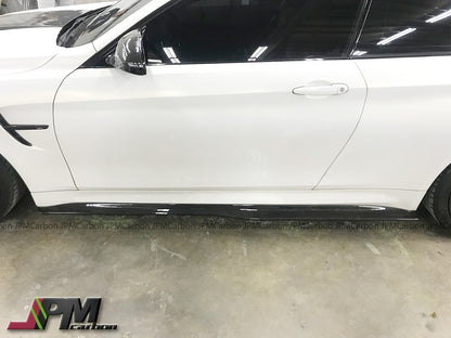 PSM Style Carbon Fiber Side Skirt Add-on Lips Fits For 2015-2020 BMW F82 M4 Only