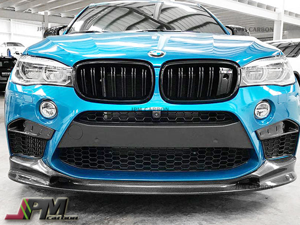 3D Style Carbon Fiber Front Bumper Add-on Lip Fits For 2015-2019 BMW F85 X5M / F86 X6M Only