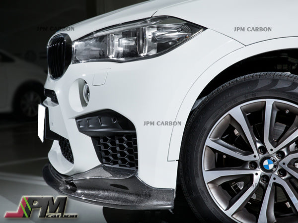 3D Style Carbon Fiber Front Bumper Add-on Lip Fits For 2015-2019 BMW F85 X5M / F86 X6M Only