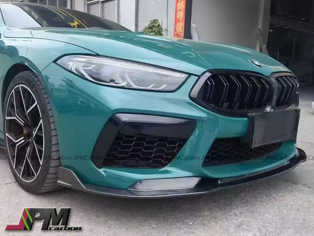 V Style Carbon Fiber Front Bumper Add-on Lip Fits For 2020-2025 BMW F91 F92 F93 M8 Only