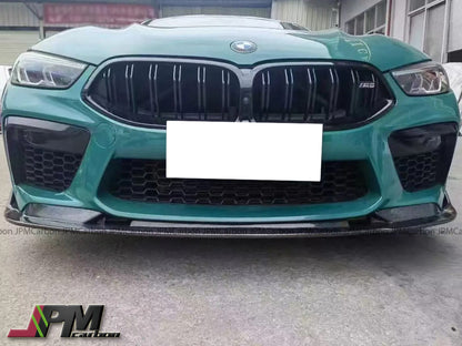 V Style Carbon Fiber Front Bumper Add-on Lip Fits For 2020-2025 BMW F91 F92 F93 M8 Only