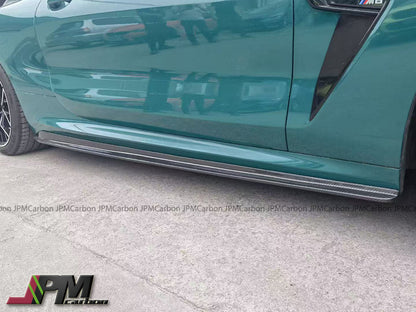 V Style Carbon Fiber Side Skirt Add-on Lips Fits For 2020-2025 BMW F91 F92 M8 Only
