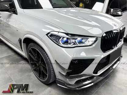 [JPMCarbon] LD Style Carbon Fiber Front Bumper Add-on Lip 3PCS Fits For 2019-2023 BMW F95 X5M Pre-Facelift Model Only