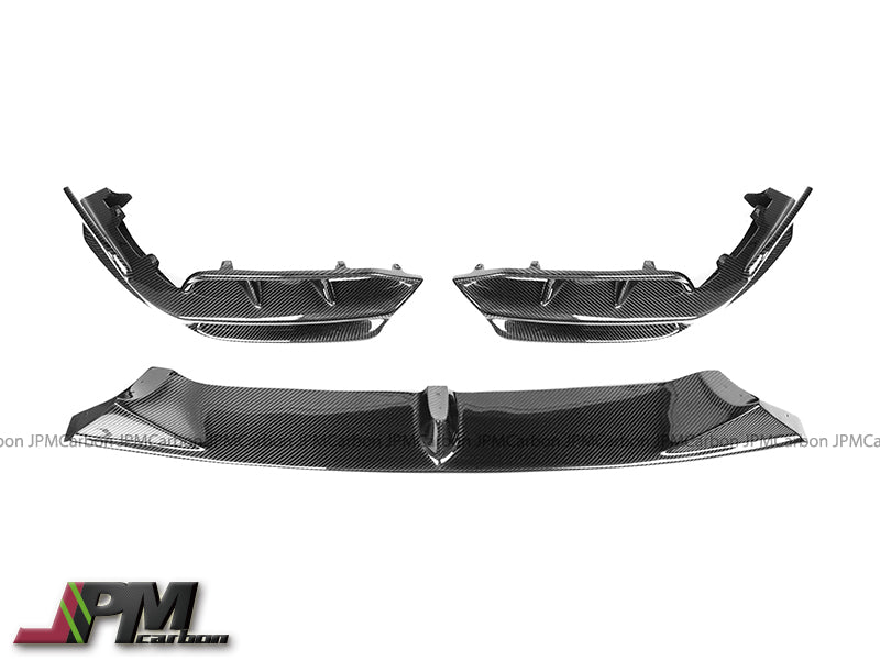 [JPMCarbon] LD Style Carbon Fiber Front Bumper Add-on Lip 3PCS Fits For 2019-2023 BMW F95 X5M Pre-Facelift Model Only