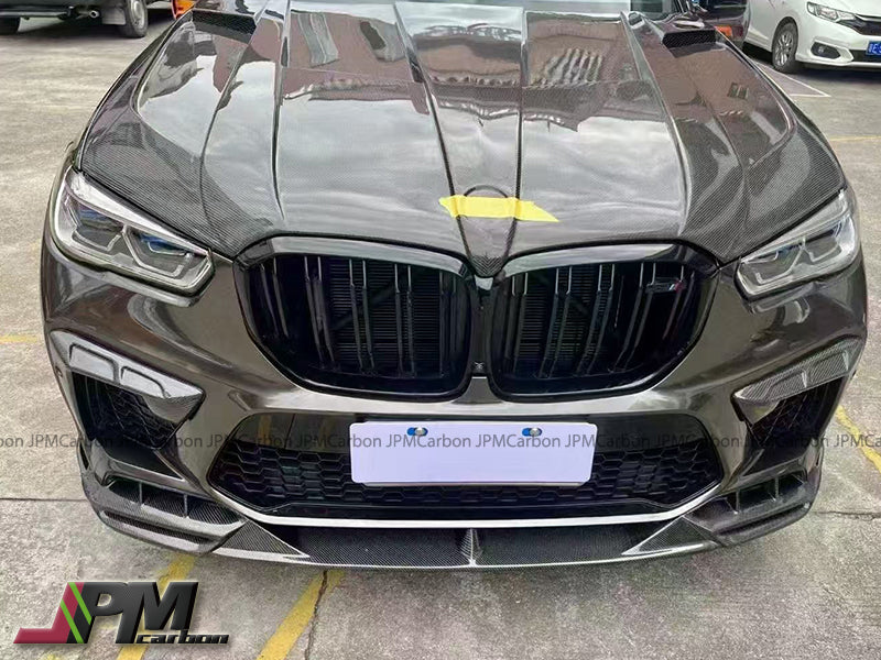 [JPMCarbon] LD Style Carbon Fiber Front Bumper Add-on Lip 3PCS Fits For 2019-2023 BMW F95 X5M Pre-Facelift Model Only