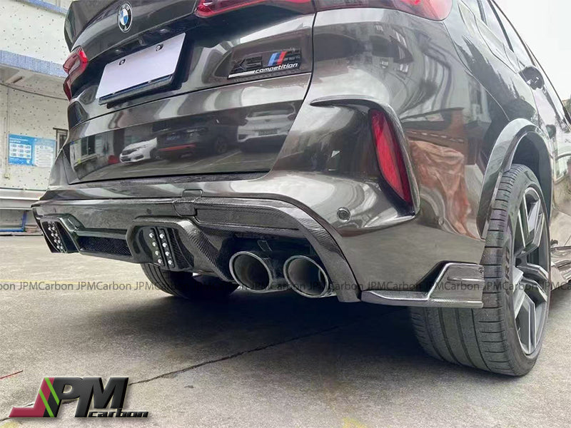 [JPMCarbon] LD Style Carbon Fiber Rear Bumper Splitters Fits For 2019-2023 BMW F95 X5M Pre-Facelift Model Only