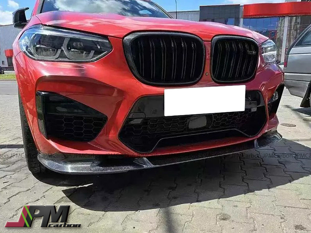3D Style Carbon Fiber Front Add-on Lip Fits For 2018-2021 BMW F97 X3M / F98 X4M