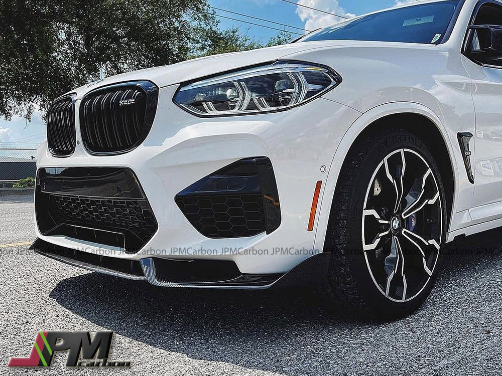 AE Style Carbon Fiber Front Add-on Lip (3pcs) Fits For 2018-2021 BMW F97 X3M / F98 X4M Only