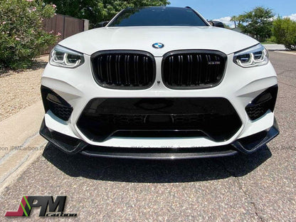 AE Style Carbon Fiber Front Add-on Lip (3pcs) Fits For 2018-2021 BMW F97 X3M / F98 X4M Only