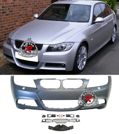 M-Tech Style Front Bumper With Fog Lights For 2006-2008 BMW 3-Series (4Dr/5Dr, E90/E91)