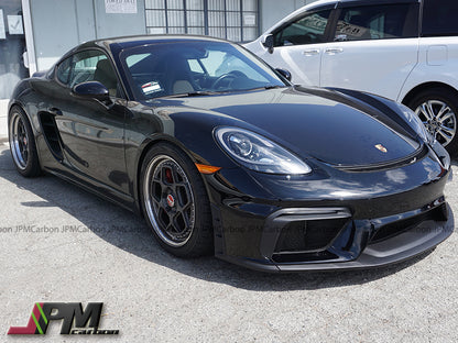 [JPMCarbon] GT4 Style Front Bumper (with Headlight Washer Holes) For 2017-2025 Porsche Boxster, Cayman/S/GTS (718)