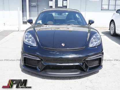 [JPMCarbon] GT4 Style Front Bumper (with Headlight Washer Holes) For 2017-2025 Porsche Boxster, Cayman/S/GTS (718)