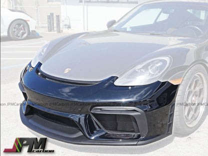 [JPMCarbon] GT4 Style Front Bumper (with Headlight Washer Holes) For 2017-2025 Porsche Boxster, Cayman/S/GTS (718)