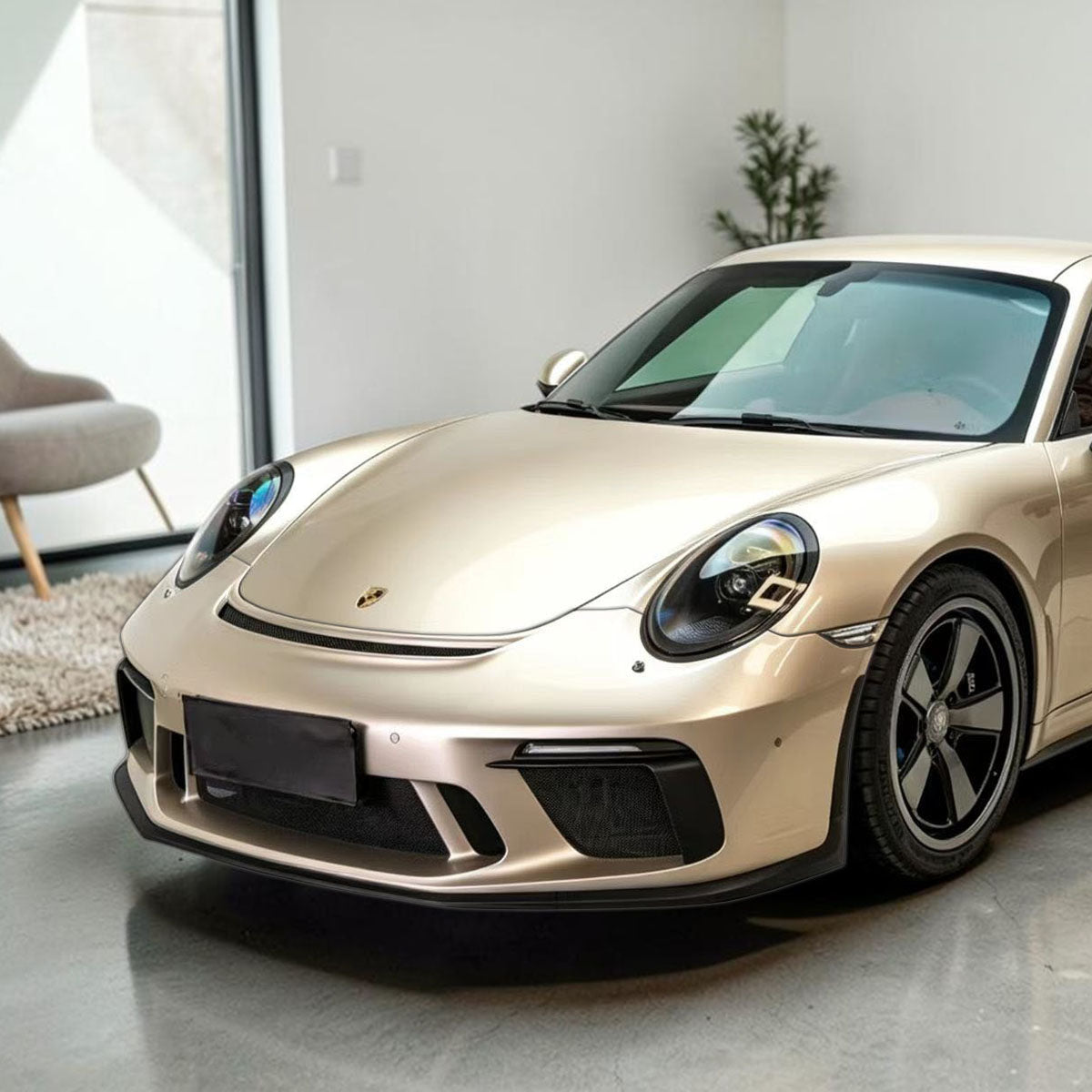 GT3 Style Front Bumper (with Headlight Washer Holes and DRL) For 2012-2019 Porsche 991 991.2