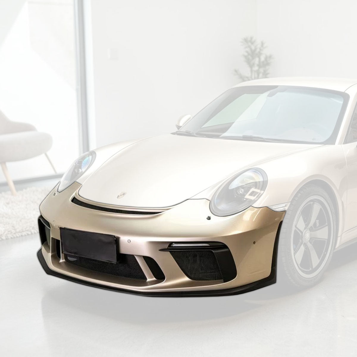 GT3 Style Front Bumper (with Headlight Washer Holes and DRL) For 2012-2019 Porsche 991 991.2