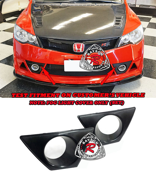 Fog Light Covers For 2006-2011 Honda Civic (JDM Spec 4Dr Sedan, Only works with MU RR Style Front Bumper)