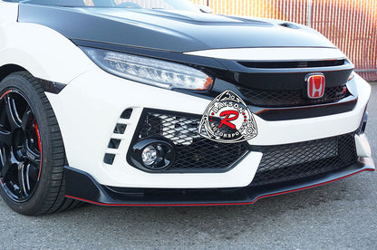 Open Mesh Fog Light Covers (Gloss Black) For 2017-2021 Honda Civic Type R (FK8)