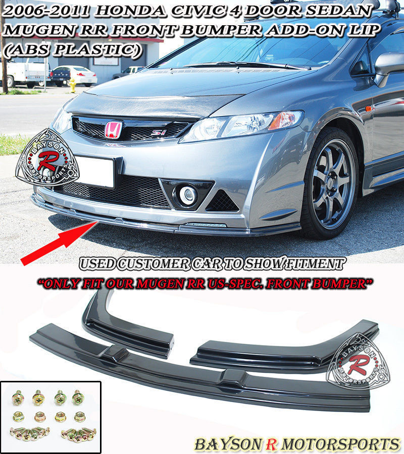 MURR Style Add-On Front Lip For 2006-2011 Honda Civic (4Dr Sedan, USDM Spec)