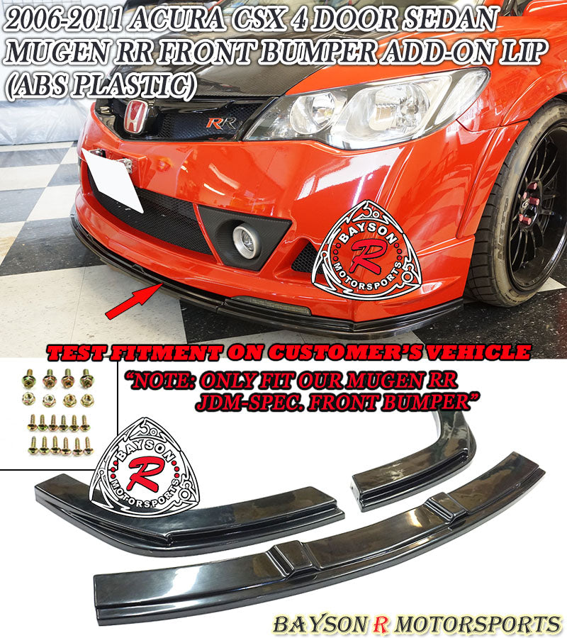 MURR Style Add-On Front Lip For 2006-2011 Honda Civic (4Dr Sedan, JDM Spec)