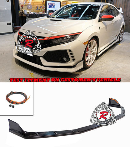 MU Style Front Lip (ABS Plastic) For 2017-2021 Honda Civic Type R (FK8)