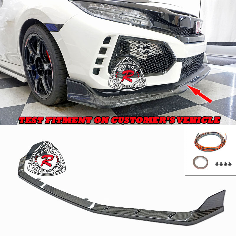 MU Style Front Lip (Carbon Fiber) For 2017-2021 Honda Civic Type R (FK8)